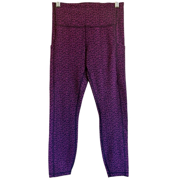 ATHLETA ULTIMATE STASH POCKET 7/8TH LEGGINGS STATIC BLACK AND FUCHSIA SIZE SMALL - Picture 5 of 14